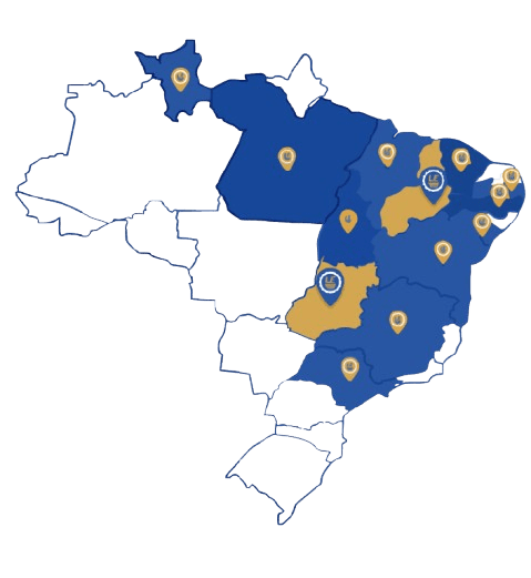 Mapa do Brasil com presença da Labor Engenharia